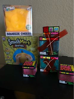 Squishy cheese, RMS Durian, 2x Needoh nice ice baby pink