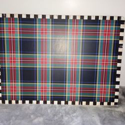 MacKenzie-Childs Tartan Black Cork Back Placemats.