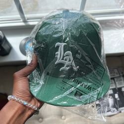 New Green LA Snapback Hat (Never Worn, Still in Plastic)