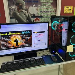 Deal of the Day - Gaming Computer - Intel Core i7-7700K@4.20Ghz, 32GB DDR4 Ram GTX 1050Ti 4GB Graphics, 6ARGB Fans, Monitor Keyboard Mouse and Speaker