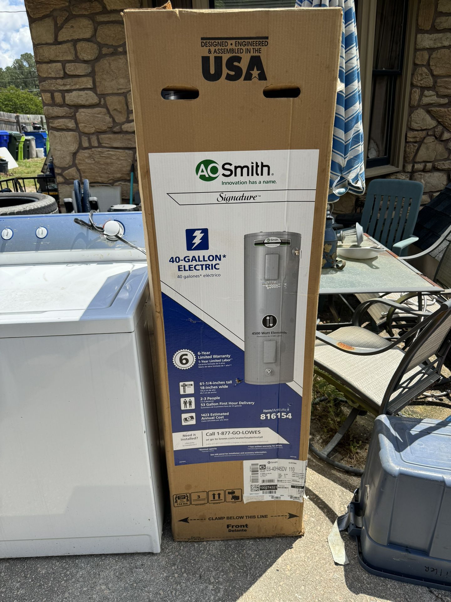 AO Smith Electric 40 Gallon Water Heater