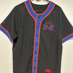 Mens Nike Baseball Jersey Button Up Shirt Black Sz Small FZ1223-010