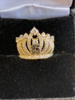 14K Sweet 15 quinceanera Ring size 8.5 (3004)