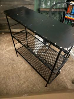 Black metal shelf