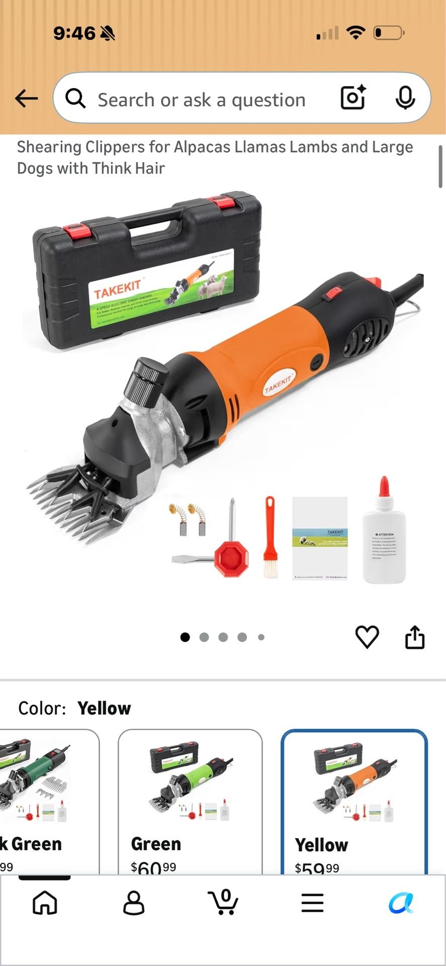 Sheep Clippers for Grooming, 6 Speeds Electric Animal Shearing Clippers for Alpacas Llamas Lambs and Large
