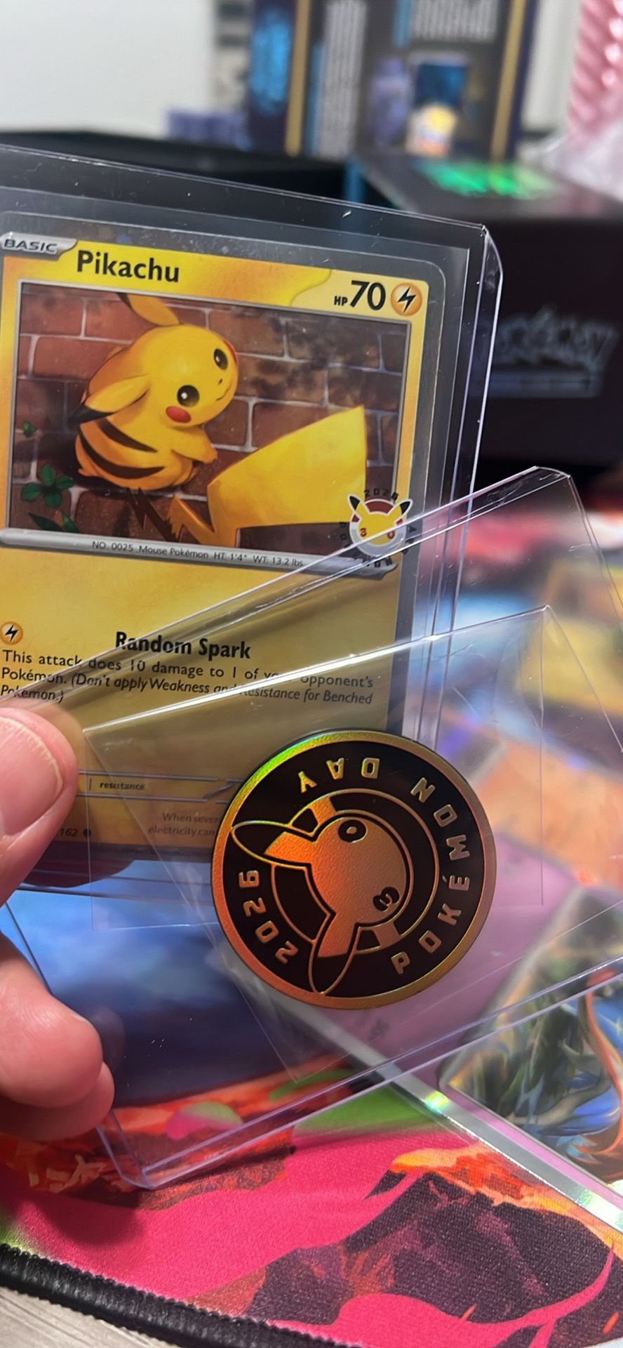 Pikachu 30th anniversary Promo Card And Coin NM