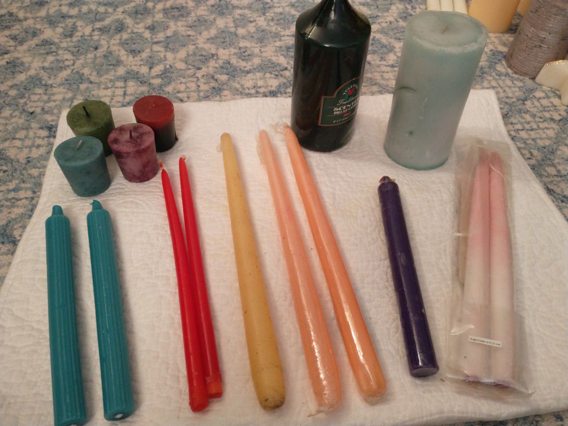 Lot of new colorful candles