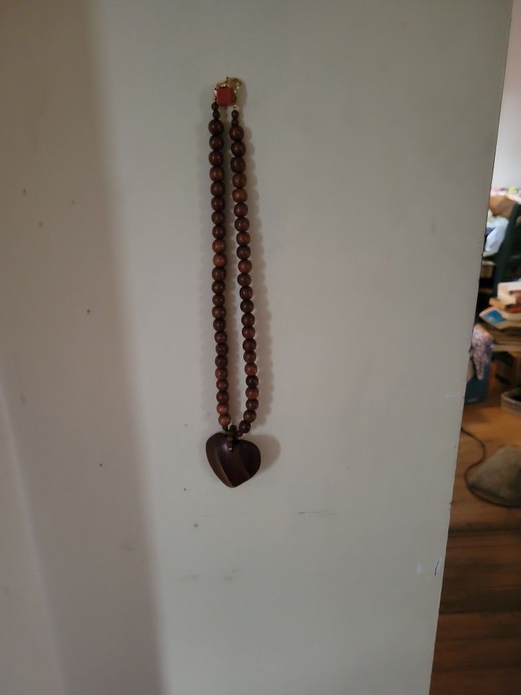 Heart Wooden Necklace