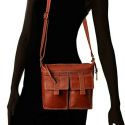 Fossil Women's Cargo Leather Crossbody Purse Handbag