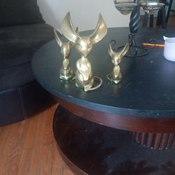 Vintage Heavy Brass Mice Set 