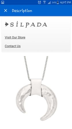 $98 New SILPADA "Crescent" Necklace Solid Sterling Silver
