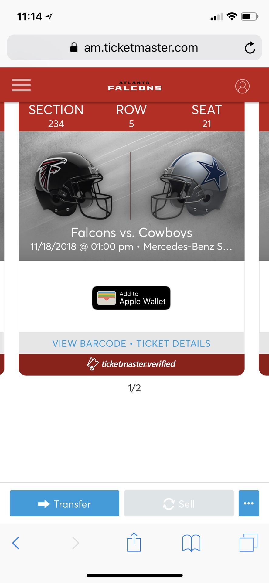 Falcons Vs Cowboys Tickets