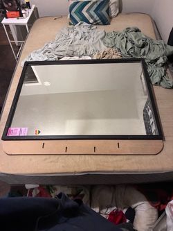 Rectangular Wall Mirror with Black Frame