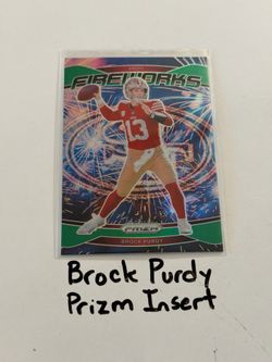 Brock Purdy San Francisco 49ers All-Pro QB Prizm Short Print Insert Card.