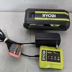 Ryobi Battery  And  Charger 