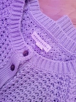 crochet knit sweater M