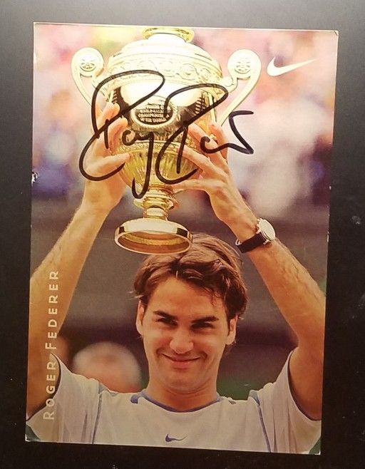 Roger Federer Hand Signed 4X6 Photo Original With COA