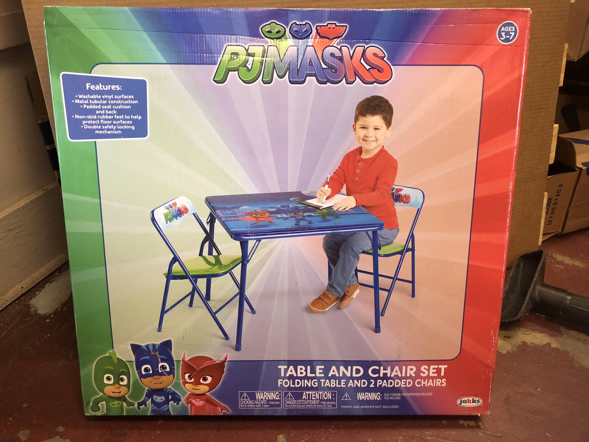 PJ Mask Folding Table and 2 Padded Chair set