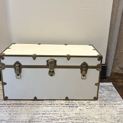 Chic White Trunk W Gold Accents 