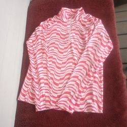 Super Cute  Lady Hagen Women's Printed UV Long Sleeve Golf 1/4 Zip - Sz M