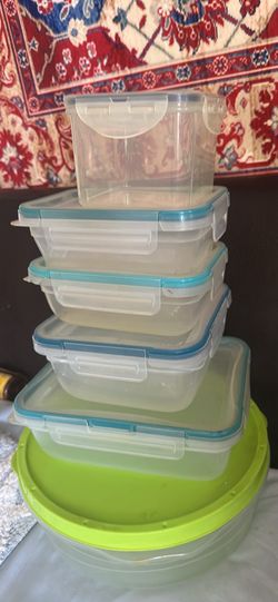 Storage boxes for food hard plastic six piece