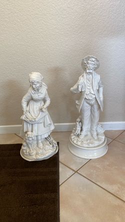 White Porcelain Figurine Pair Man and Woman