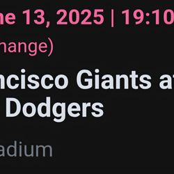Los Angeles Dodgers Tickets 6-13-25