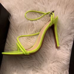 Brand New Lime Color Heels Size 9