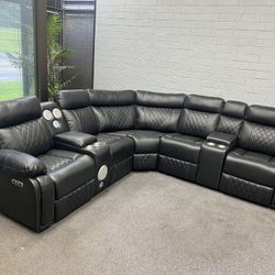 Power Reclining  Sectional w LED Lights & Bluetooth Speakers