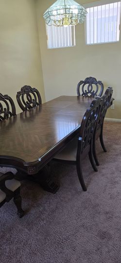 Dining room table and chairs
