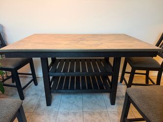 Counter-Height Dining Table with 6 Chairs — 7-Piece Set