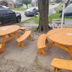 NEW CUSTOM MADE 6FT ROUND PICNIC TABLE 