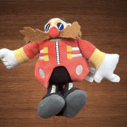 TOMY Sega Sonic the hedgehog Dr.Eggman Robotnik plush doll. 8” 2018