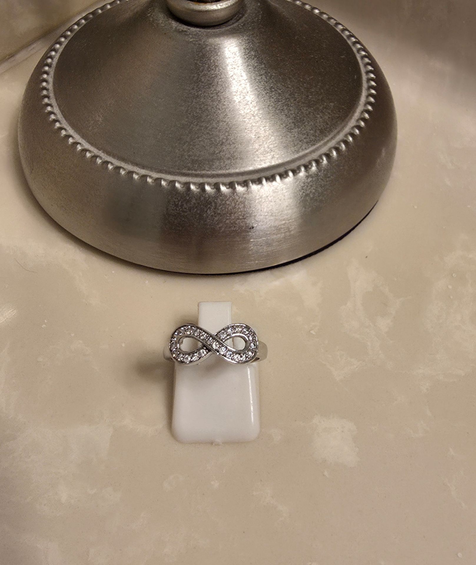 925 Silver and CZ Infinity Ring Size 5