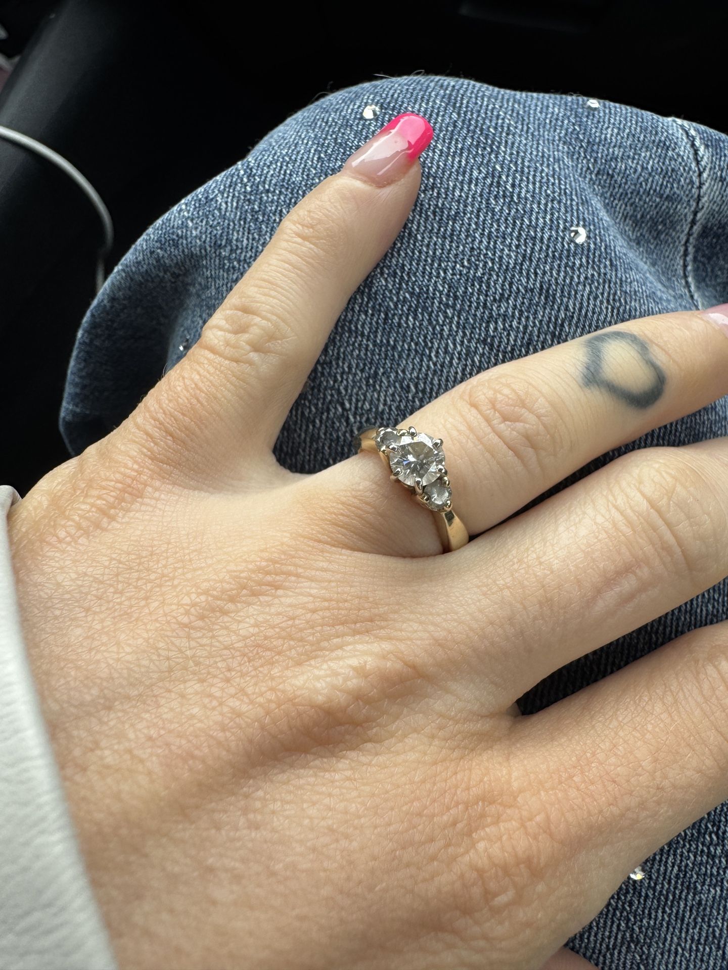 Wedding ring engagement ring gold band diamond