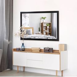 Rectangle Wall Mirror 24’’ x 36’’, Black Framed Bathroom