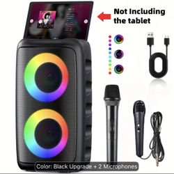 Bluetooth speaker, wireless speaker, karaoke machine with 1 wired microphone or 1 wired microphone+1 wireless microphone, adult portable speaker, PA s