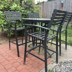 Patio Hightop Set Outdoor Chairs And Table