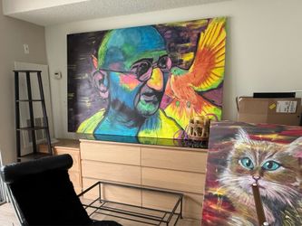 Painting „Gandhi” - 52”x80” acrylics