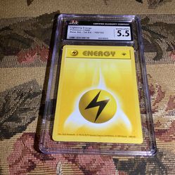 1999 Pokémon Base Set 1st Edition - Lightning Energy 100/102 - Graded CGC 5.5