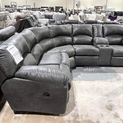 
÷ASK DISCOUNT COUPON😎 sofa Couch Loveseat Living room set sleeper recliner daybed futon ÷ Tmbo Pewter Reclining Sectional 