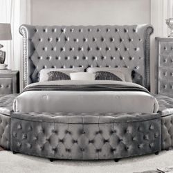 Queen Storage Bed Grey