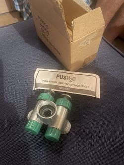 PUSH2O- Push Button, Dual Tap Outdoor Faucet