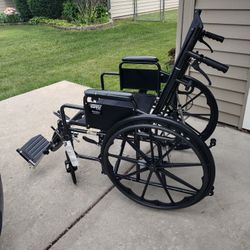 High back extra wide Reclining Wheel Chair w Cushion 