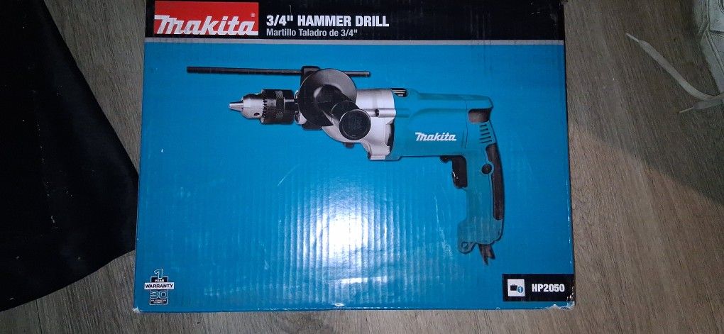 Makita hp2050 3/4" hammer drill, 6.6 amp, 2-speed, var. spd., reversible, case