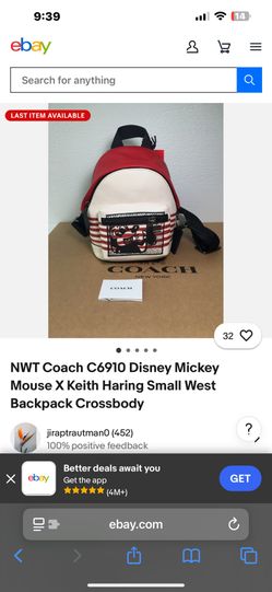 Authentic Coach X Mickey Mouse Bag New