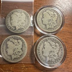 Antiques 1880 Silver Morgan Dollars Different Dates Mint $36 Each 