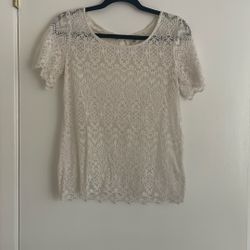 H&M White Lace Top, Size 8, Never Worn