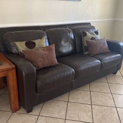 Couch Leather Brown Sillón De Piel