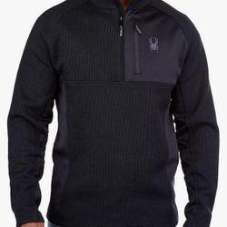 Spyder Bandit Half Zip Fleece Jacket Outbound Sweatshirt Black Mens Size XL